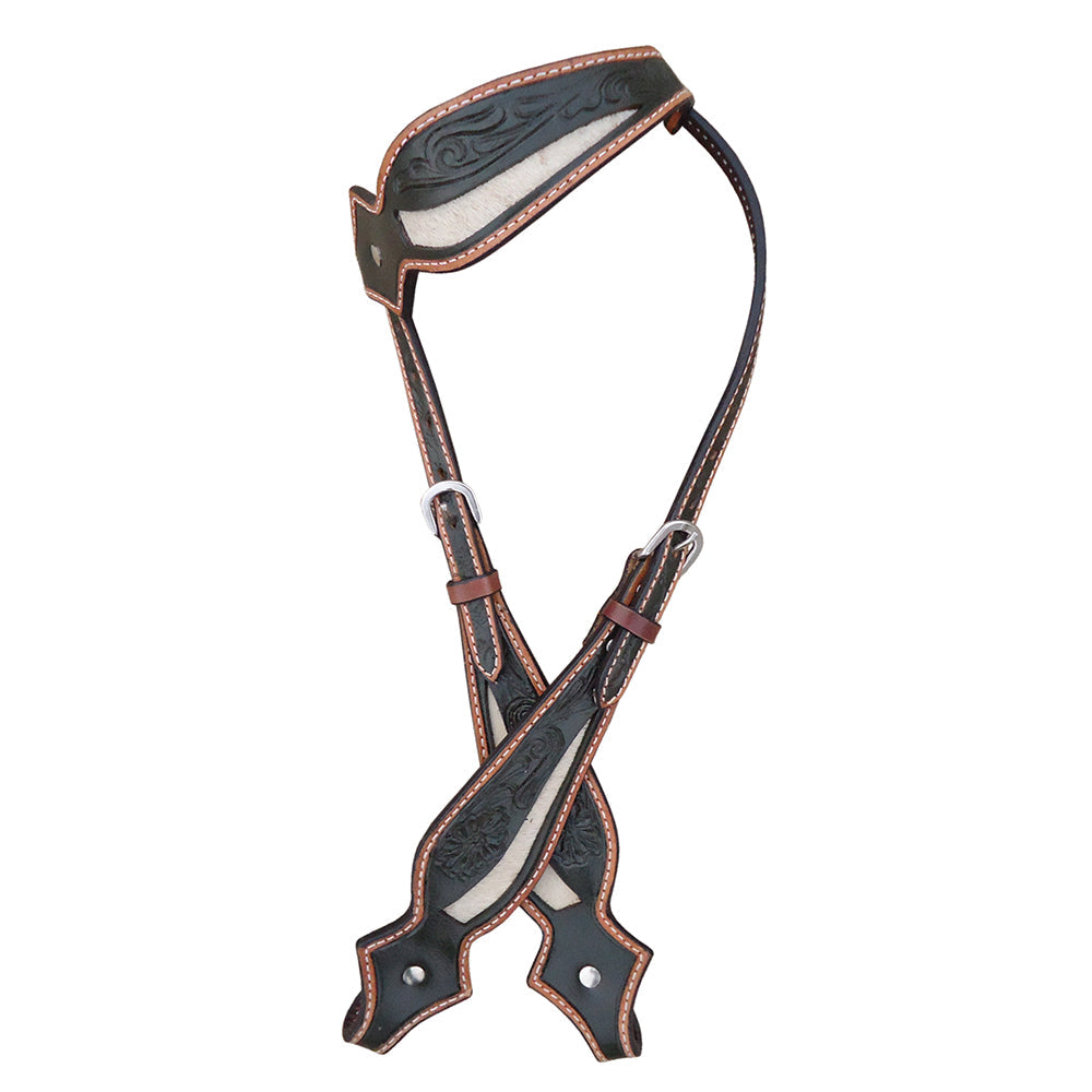 Hilason Western Horse One Ear Headstall Bridle American Leather Black