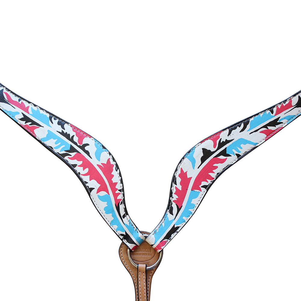 Hilason Western Horse Breast Collar Headstall American Leather Tan