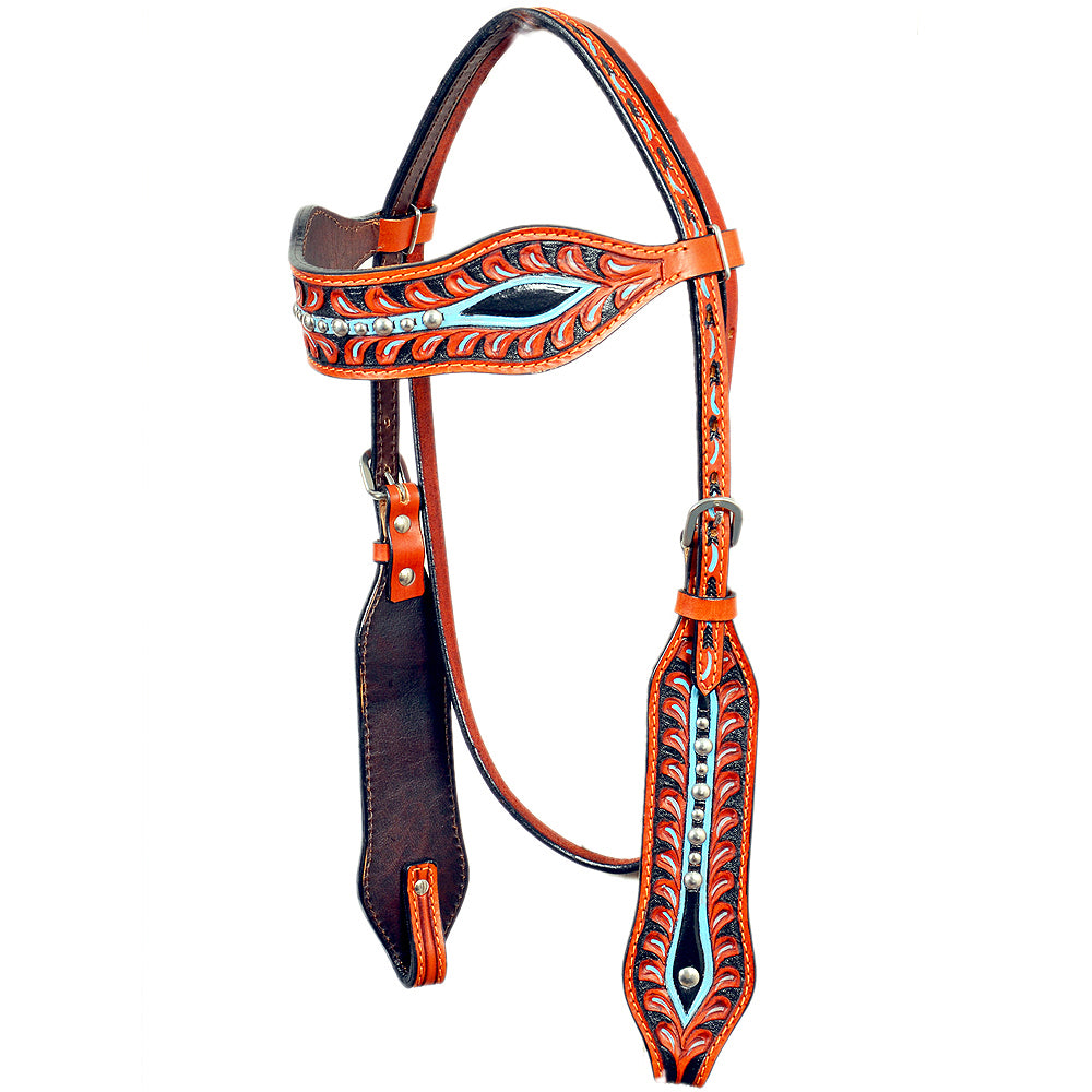 Hilason Western Horse Headstall Bridle American Leather Tan