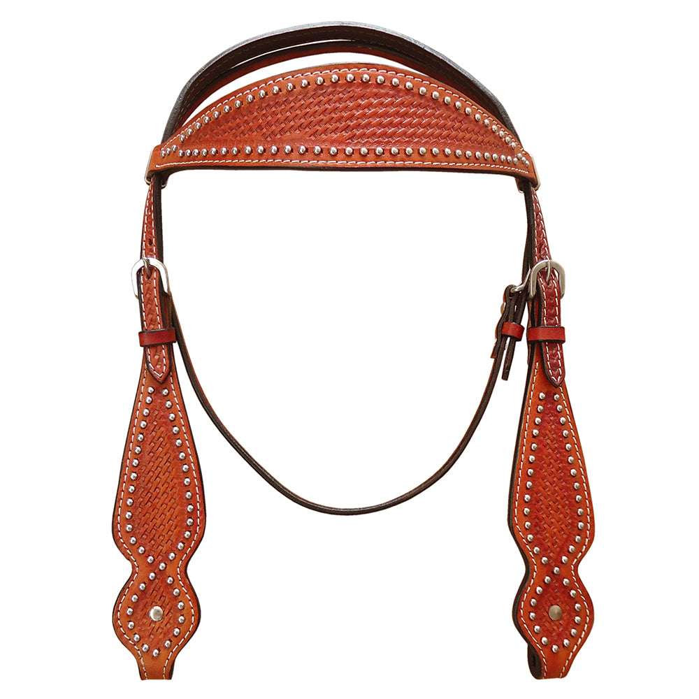HILASON Western Horse Headstall Bridle American Leather Tan | for Horses Headstalls