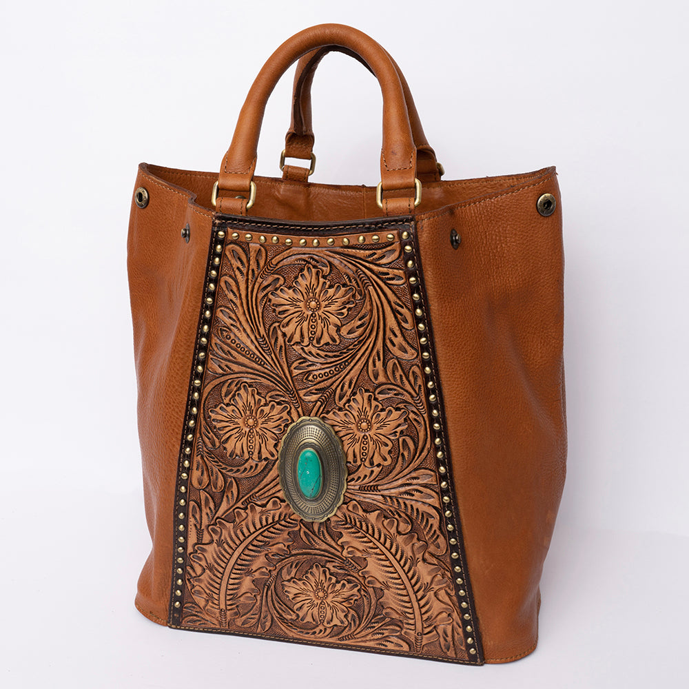 American Darling Tote Hand Tooled Hair on Genuine Leather Western Women Bag | Handbag Purse for Cute