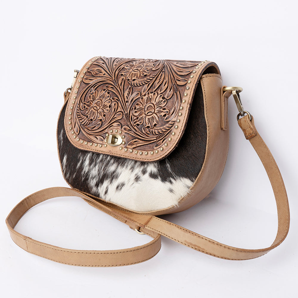 American Darling Cross Body Hand Tooled Hair on Genuine Leather Western Women Bag | Handbag Purse Crossbody for Cute