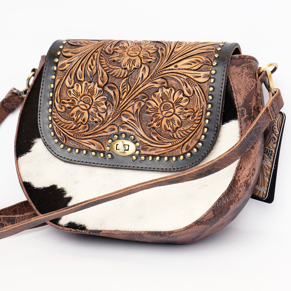 American Darling Cross Body Hand Tooled Hair on Genuine Leather Western Women Bag | Handbag Purse Crossbody for Cute