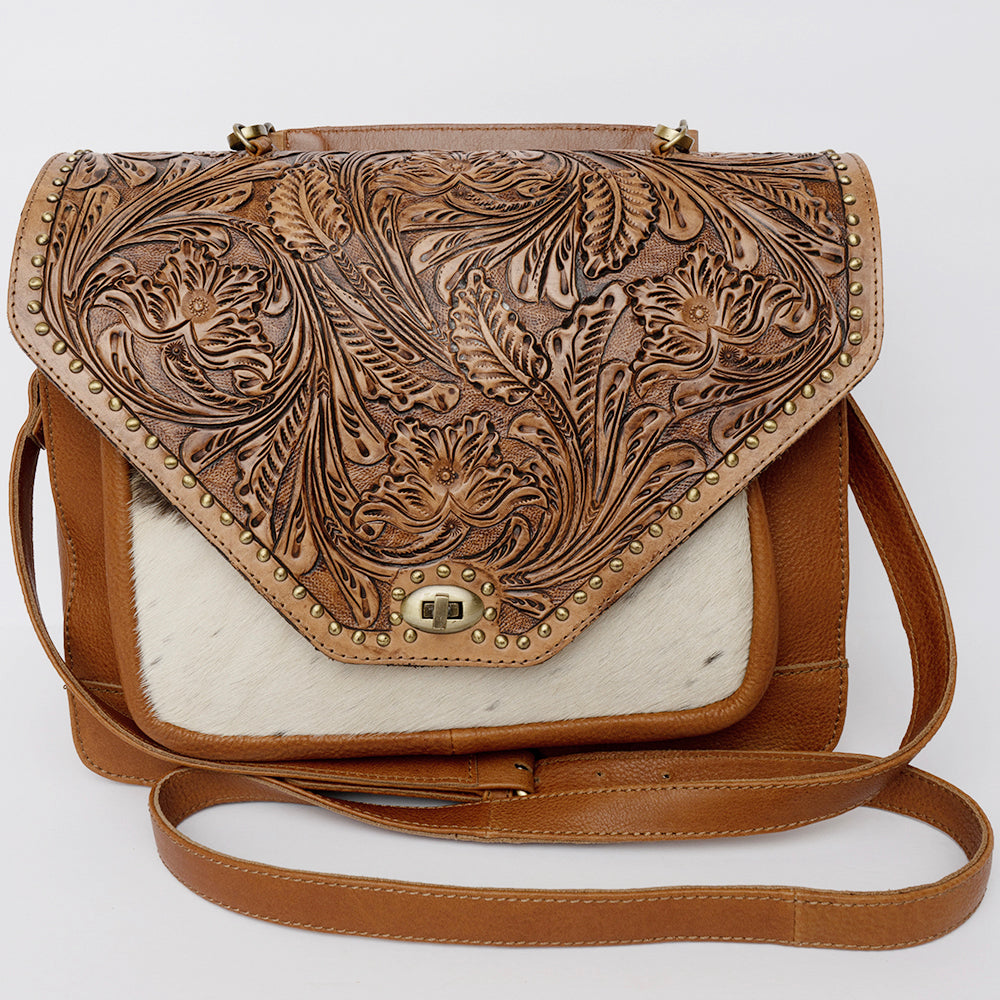 American Darling Cross Body Hand Tooled Hair on Genuine Leather Western Women Bag | Handbag Purse Crossbody for Cute