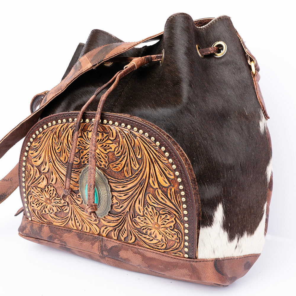 American Darling Hobo Hand Tooled Hair on Genuine Leather Western Women Bag | Handbag Purse for Cute