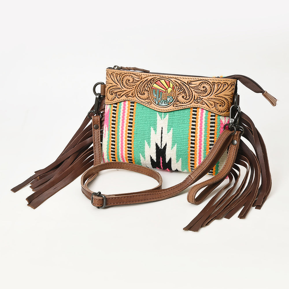 American Darling Cross Body Hand Tooled Saddle Blanket Genuine Leather Western Women Bag Handbag Purse | Crossbody for Cute
