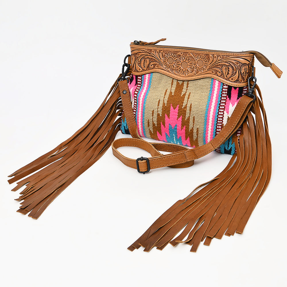 American Darling Cross Body Hand Tooled Saddle Blanket Genuine Leather Western Women Bag Handbag Purse | Crossbody for Cute