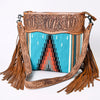 American Darling Crossbody Hand Tooled Saddle Blanket Genuine Leather Women Bag Western Handbag Purse