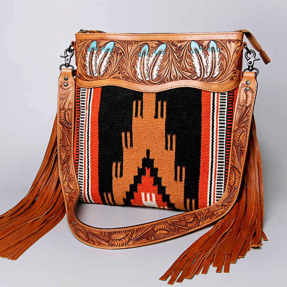 American Darling ADBGZ709 Crossbody Hand Tooled Saddle Blanket Genuine Leather Women Bag Western Handbag Purse