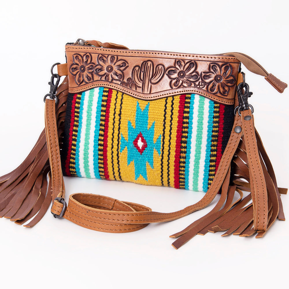 American Darling Cross Body Hand Tooled Saddle Blanket Genuine Leather Western Women Bag Handbag Purse | Crossbody for Cute
