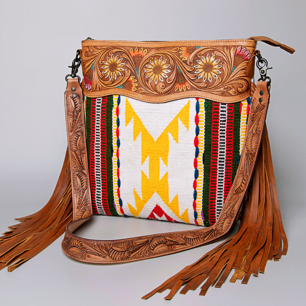 American Darling ADBGZ696 Crossbody Hand Tooled Saddle Blanket Genuine Leather Women Bag Western Handbag Purse