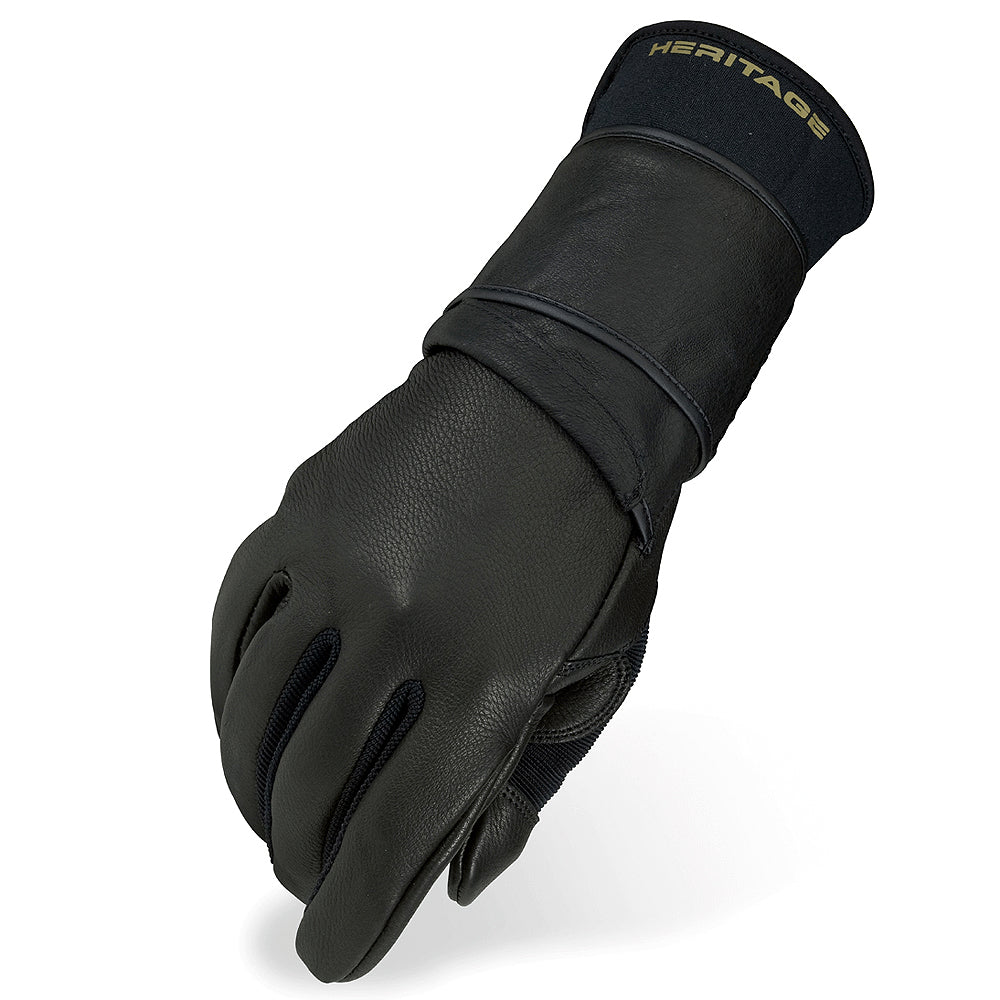 07 Size Heritage Pro 80 Bull Stretchable Riding Gloves Black