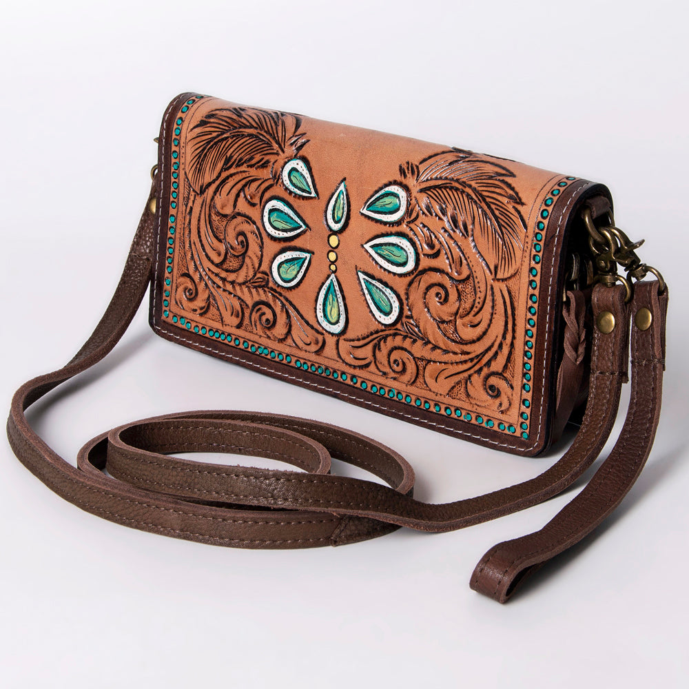 American Darling Wallet Hand Tooled Genuine Leather Western Women Bag | Handbag Purse Wristlet Travel Clutch