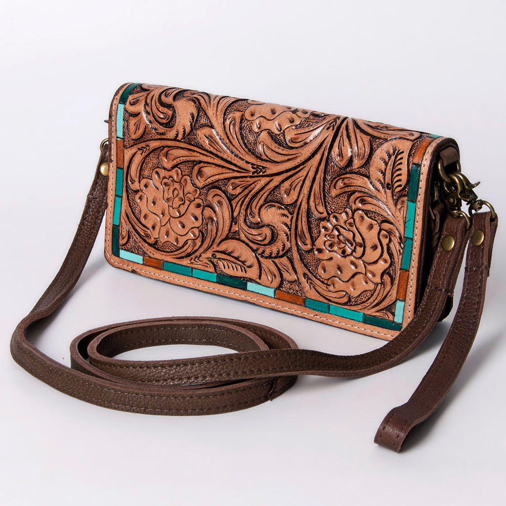 American Darling Wallet Hand Tooled Genuine Leather Western Women Bag | Handbag Purse Wristlet Travel Clutch