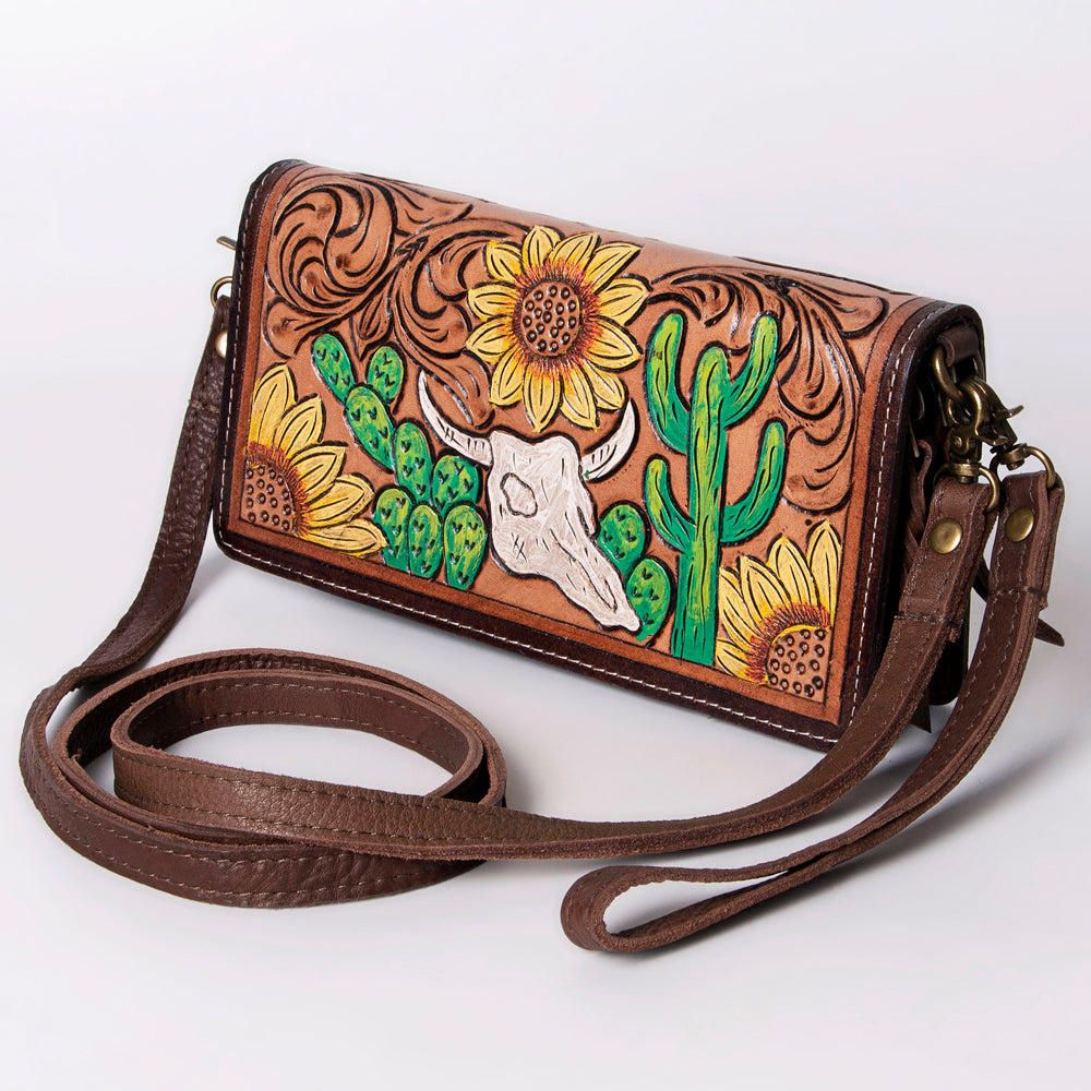 American Darling Wallet Hand Tooled Genuine Leather Western Women Bag | Handbag Purse Wristlet Travel Clutch