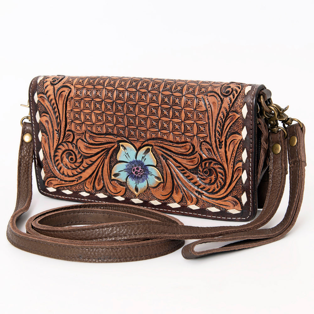 American Darling Wallet Hand Tooled Genuine Leather Western Women Bag | Handbag Purse Wristlet Travel Clutch