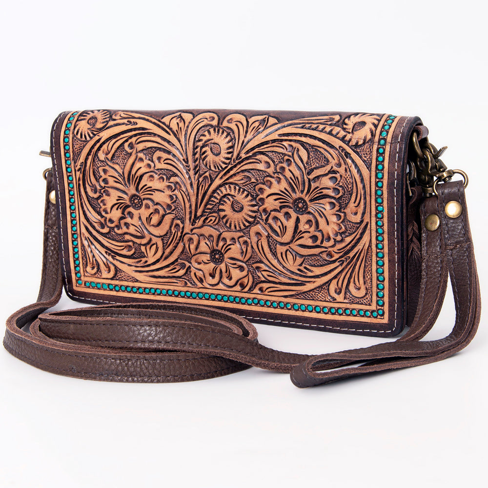 American Darling Wallet Hand Tooled Genuine Leather Western Women Bag | Handbag Purse Wristlet Travel Clutch
