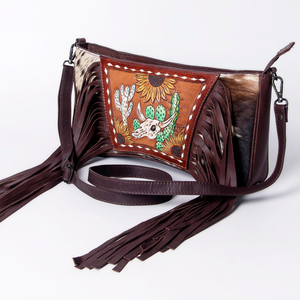 American Darling ADBGZ714 Wallet Hand Tooled Hair-On Genuine Leather Women Bag Western Handbag Purse