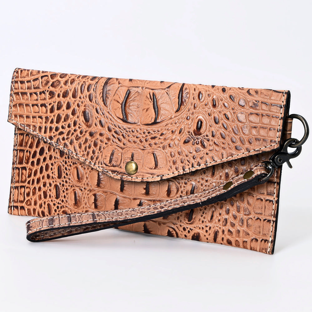 American Darling Coin Purse Crocodile Embossed Genuine Leather Western Women Bag | Handbag Wallet Purses