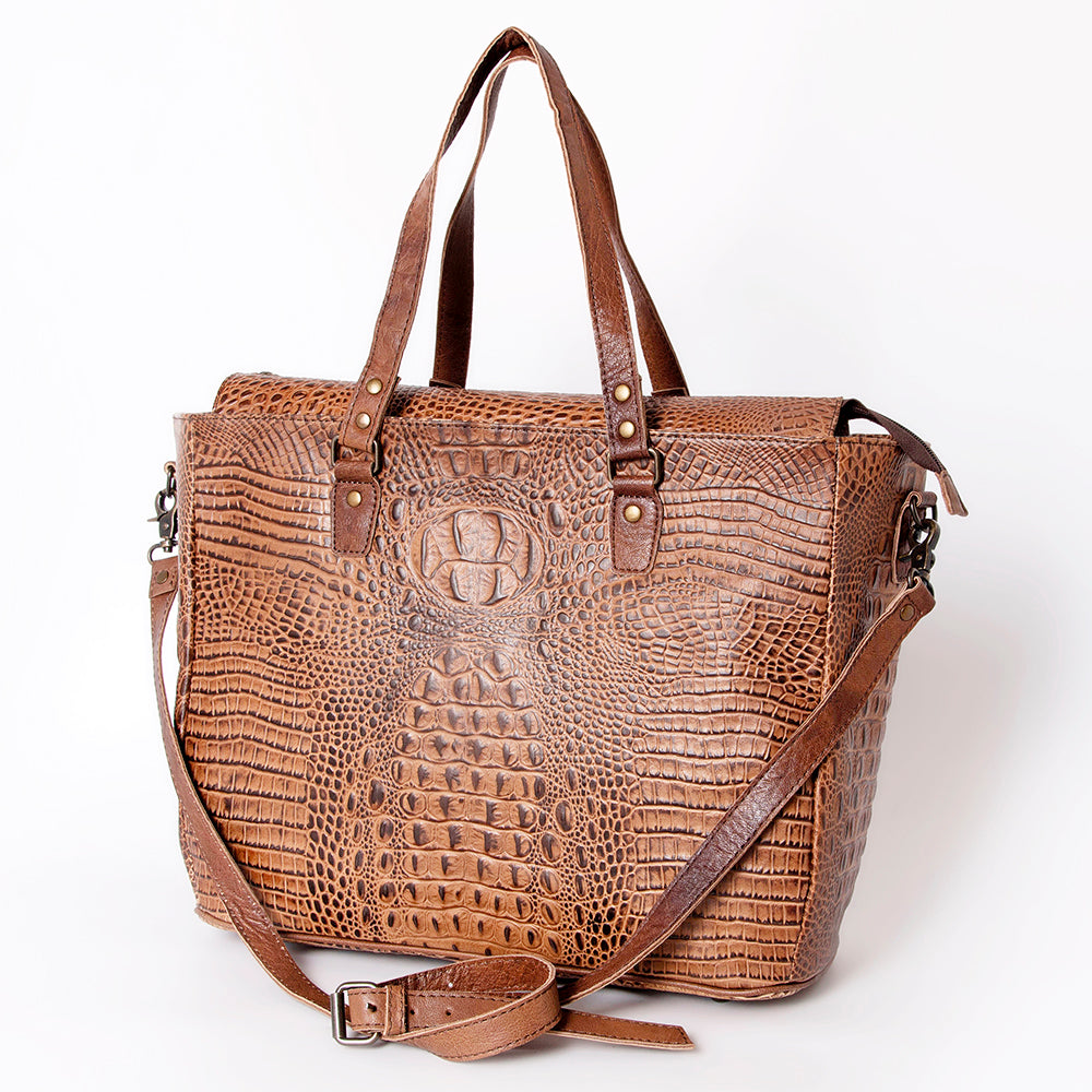American Darling Tote Crocodile Embossed Genuine Leather Western Women Bag Handbag | for Cute Laptop