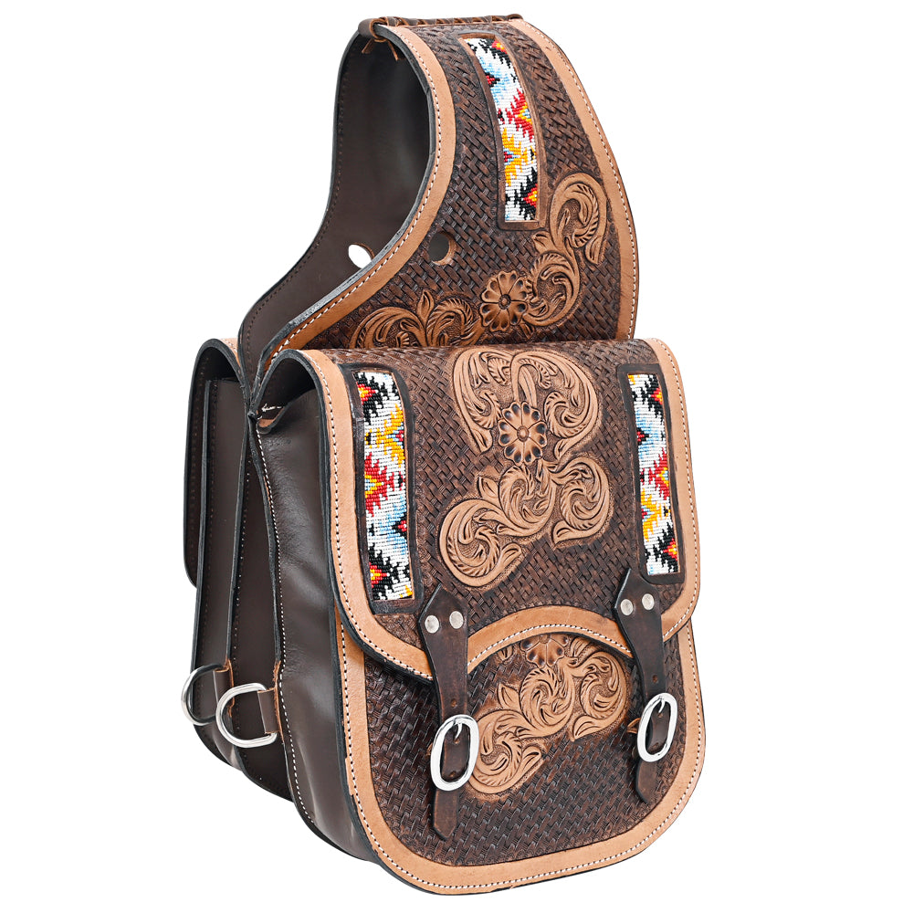 HILASON Soft Leather Horse Saddle Bag Brown | Equestrian Western Adjustable Closure