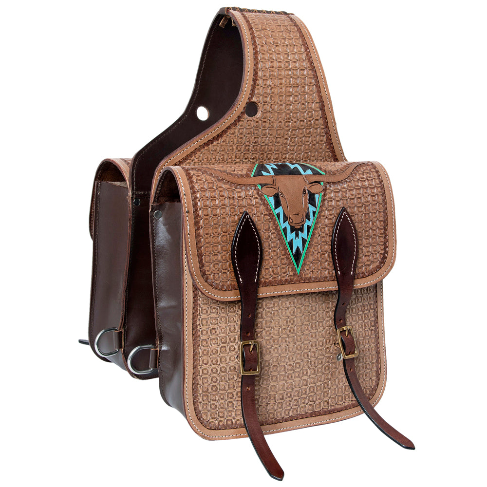 HILASON Soft Leather Horse Saddle Bag Brown | Equestrian Western Adjustable Closure