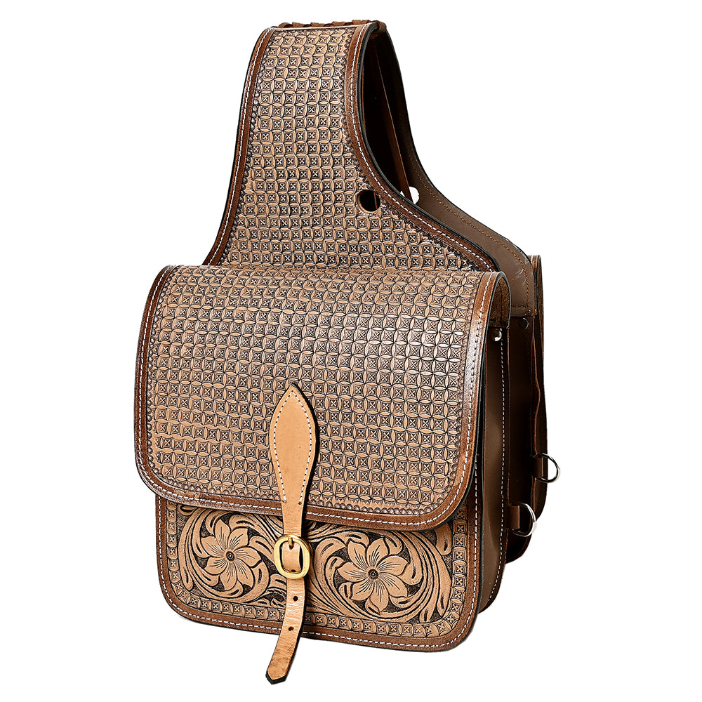 HILASON Soft Leather Horse Saddle Bag Brown | Equestrian Western Adjustable Closure