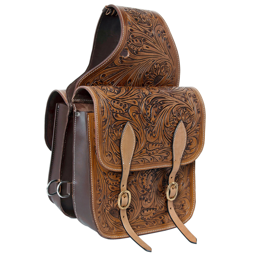 HILASON Soft Leather Horse Saddle Bag Brown | Equestrian Western Adjustable Closure