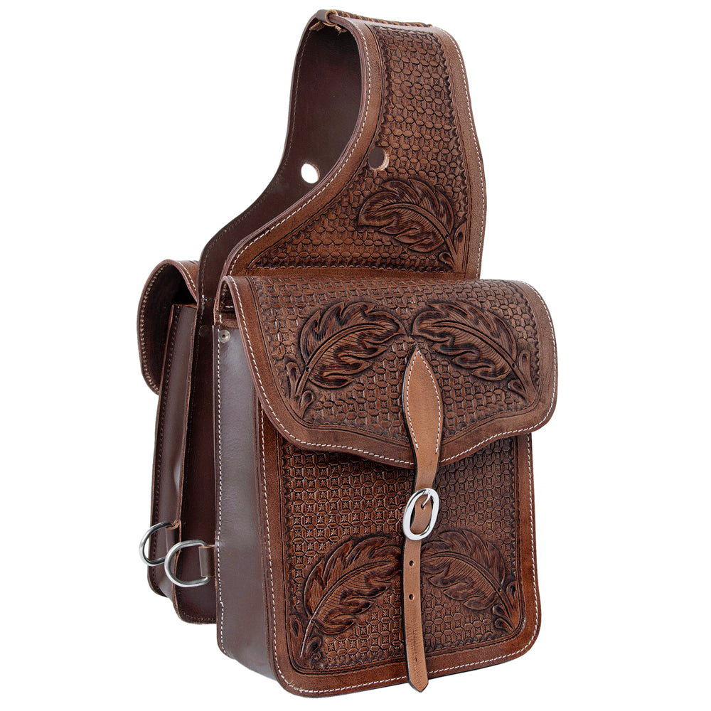 HILASON Soft Leather Horse Saddle Bag Brown | Equestrian Western Adjustable Closure