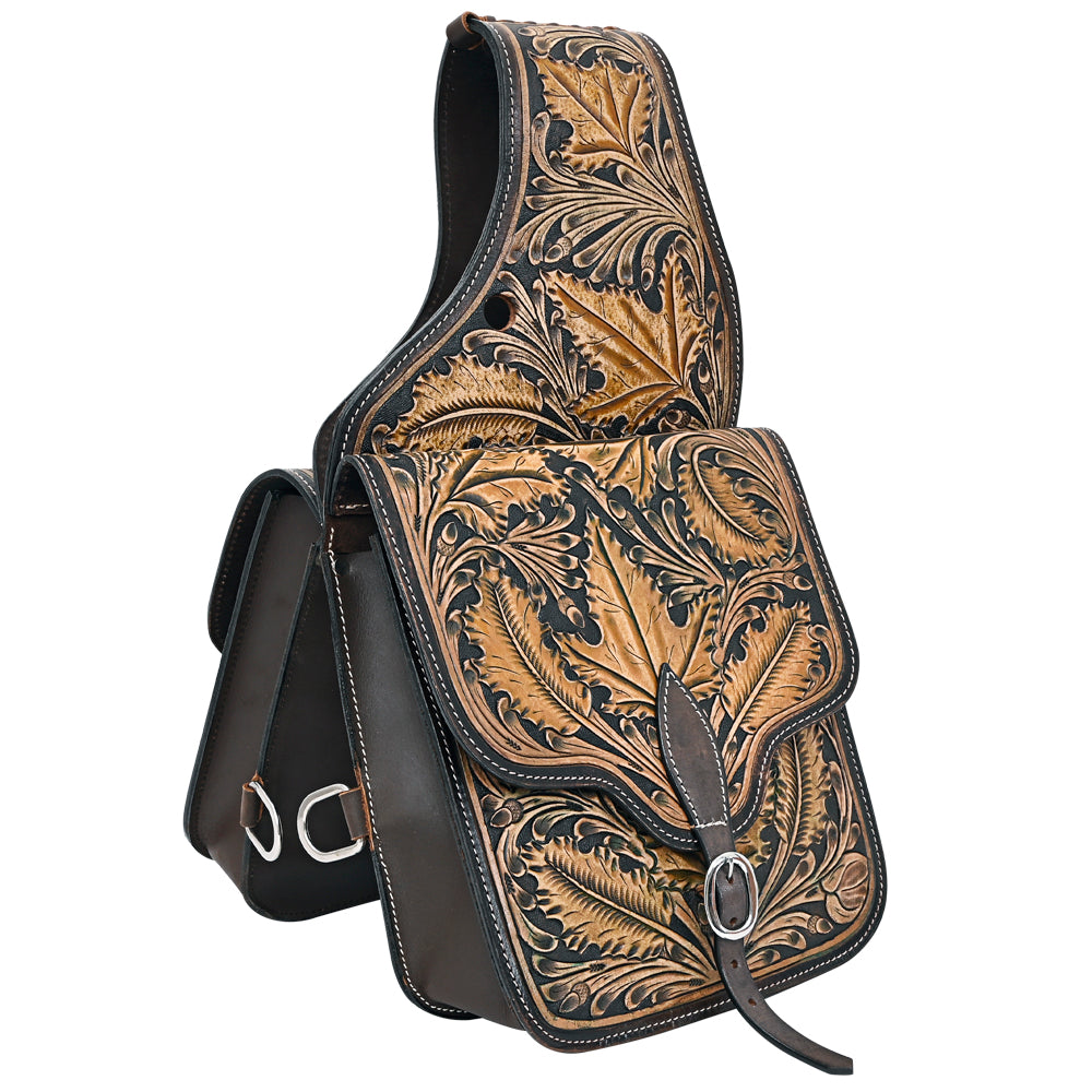 HILASON Soft Leather Horse Saddle Bag Brown | Equestrian Western Adjustable Closure