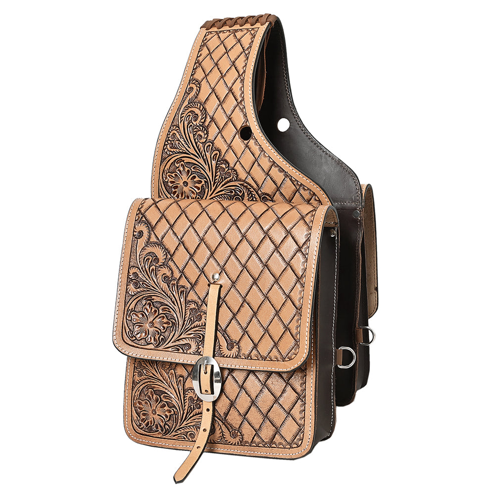 HILASON Soft Leather Horse Saddle Bag Brown | Equestrian Western Adjustable Closure