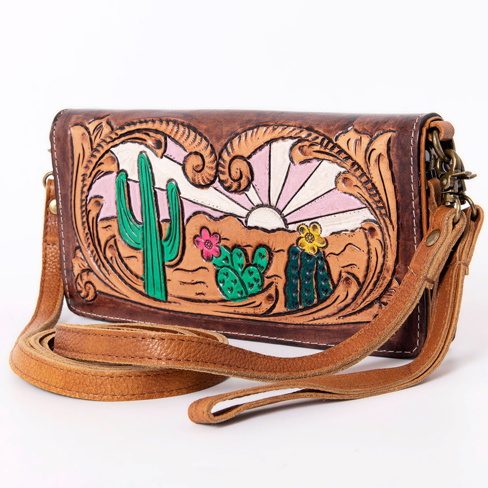 Ohlay Bags KBM101B Organiser Hand Tooled Genuine Leather Women Bag Western Handbag Purse