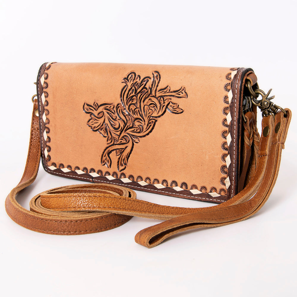 Ohlay Bags KBM101E Organiser Hand Tooled Genuine Leather Women Bag Western Handbag Purse