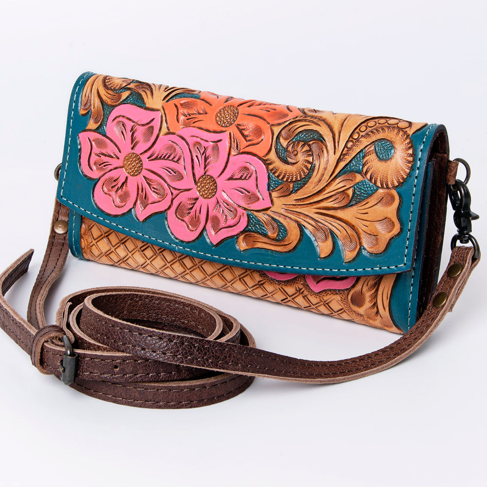 American Darling Wallet Hand Tooled Genuine Leather Western Women Bag | Handbag Purse Wristlet Travel Clutch
