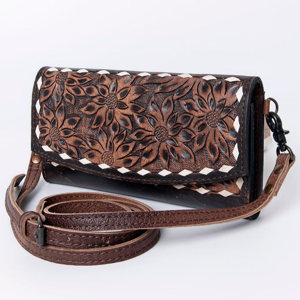 American Darling Wallet Hand Tooled Genuine Leather Western Women Bag | Handbag Purse Wristlet Travel Clutch