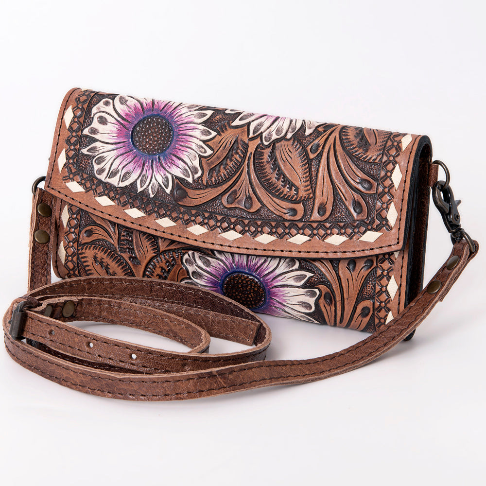 American Darling Wallet Hand Tooled Genuine Leather Western Women Bag | Handbag Purse Wristlet Travel Clutch