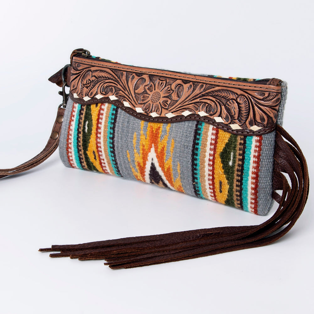 American Darling Wristlet Hair -On Saddle blanket Genuine Leather Western Women Bag | Handbag Purse Travel Clutch