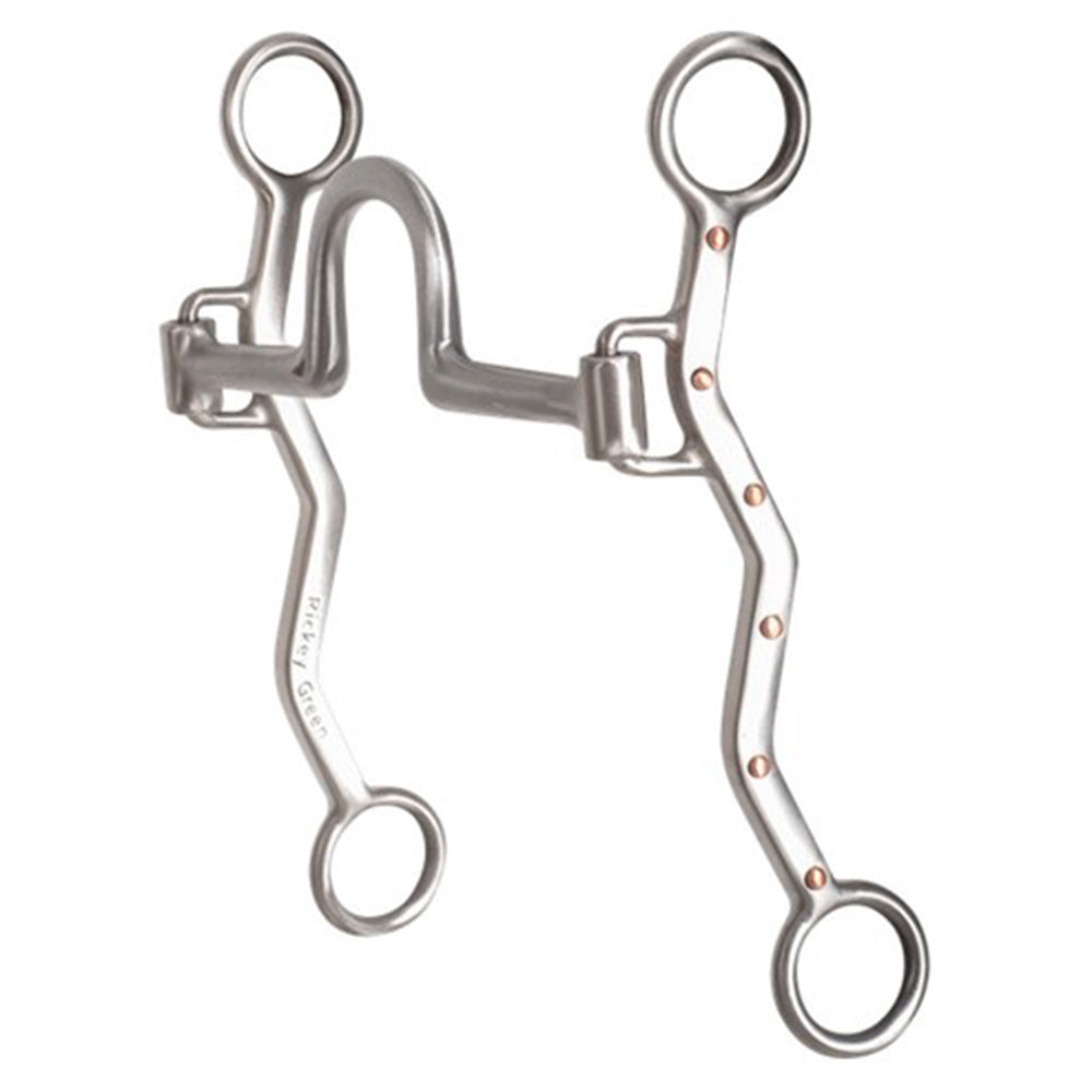 7 In Classic Equine Rickey Green Shank Roping High Port Stainless Steel Bit