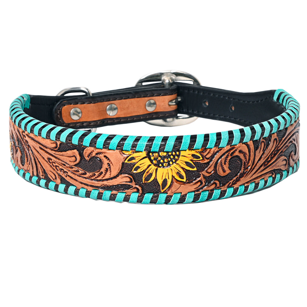 HILASON Western Genuine Leather Heavy Duty Hand Painted Dog Collar