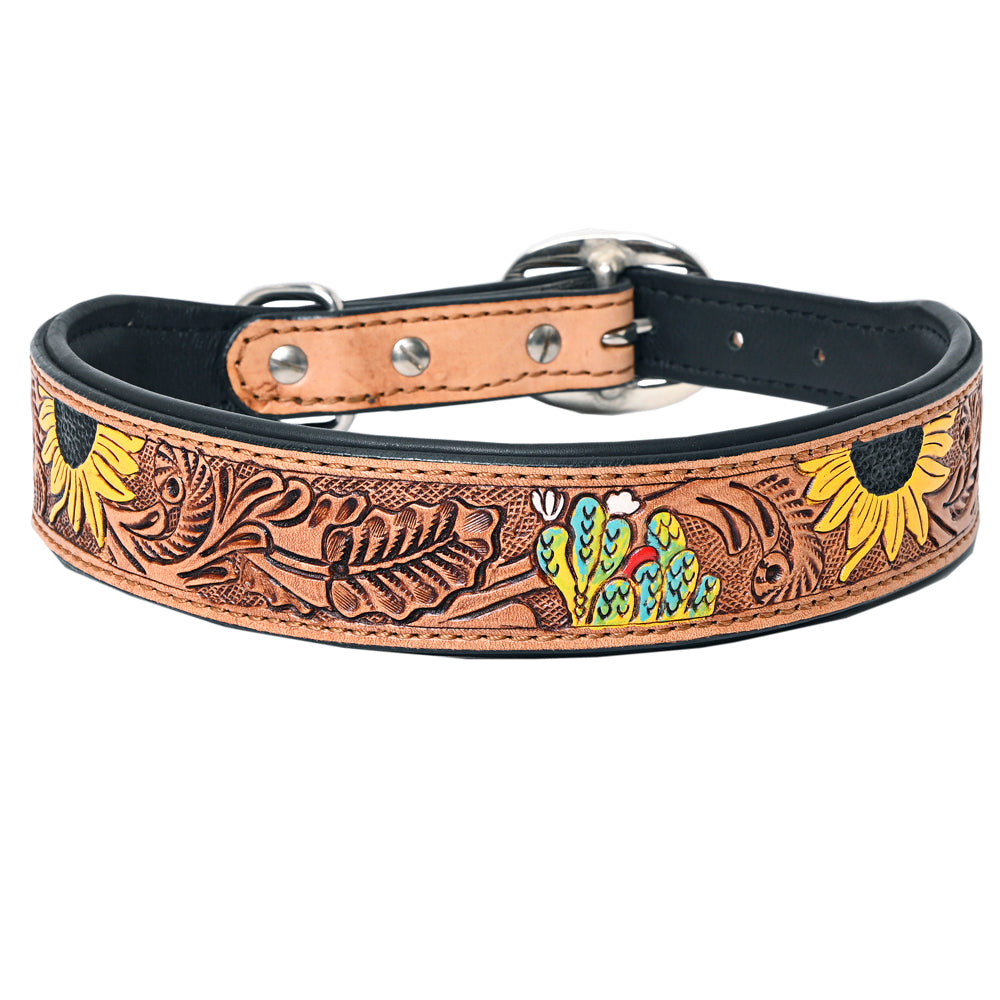 HILASON Western Genuine Leather Heavy Duty Hand Painted Dog Collar