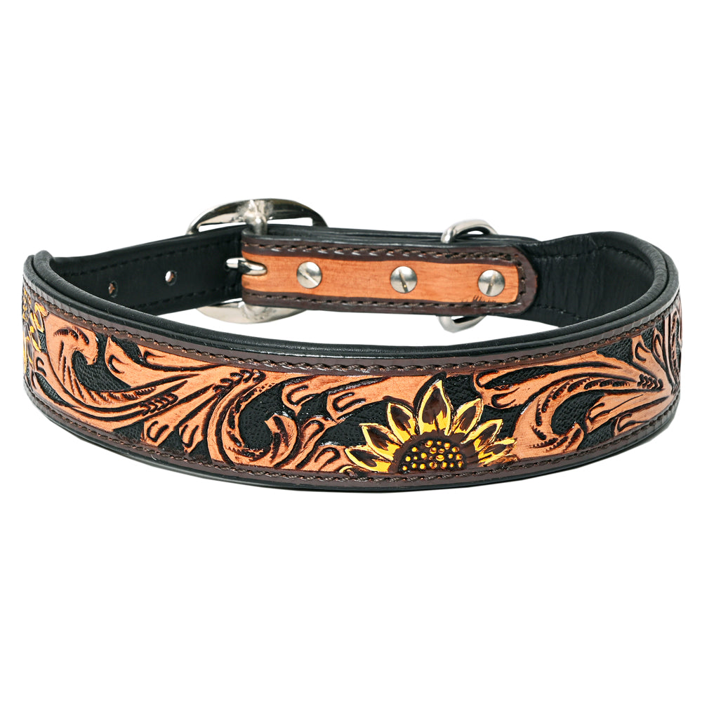 HILASON Western Genuine Leather Heavy Duty Hand Painted Dog Collar