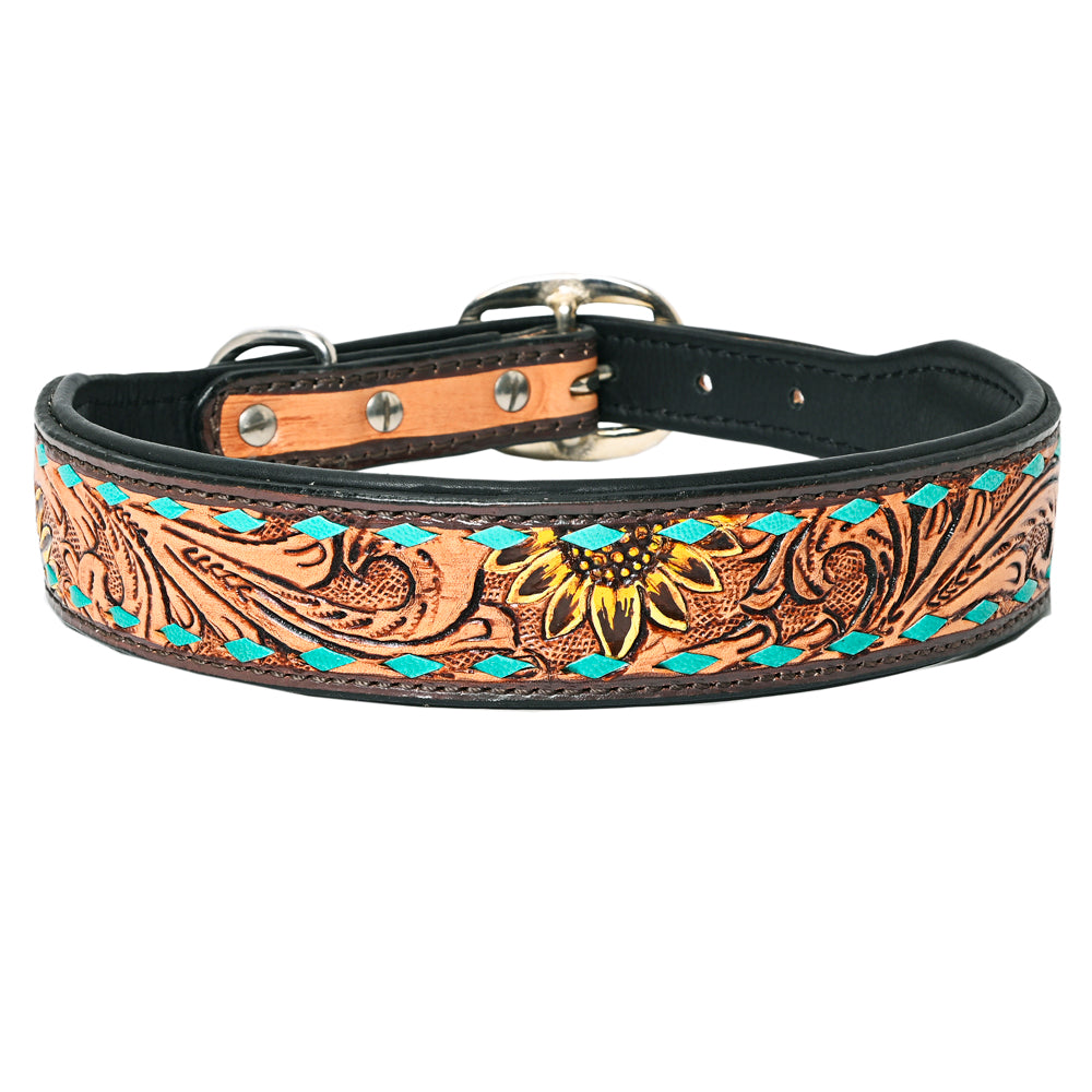 HILASON Western Genuine Leather Heavy Duty Hand Painted Dog Collar