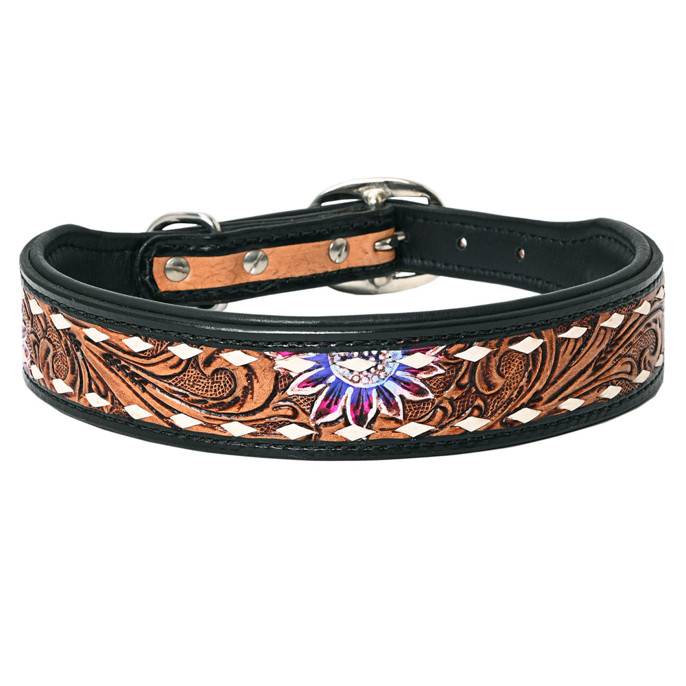 HILASON Western Genuine Leather Heavy Duty Hand Painted Dog Collar