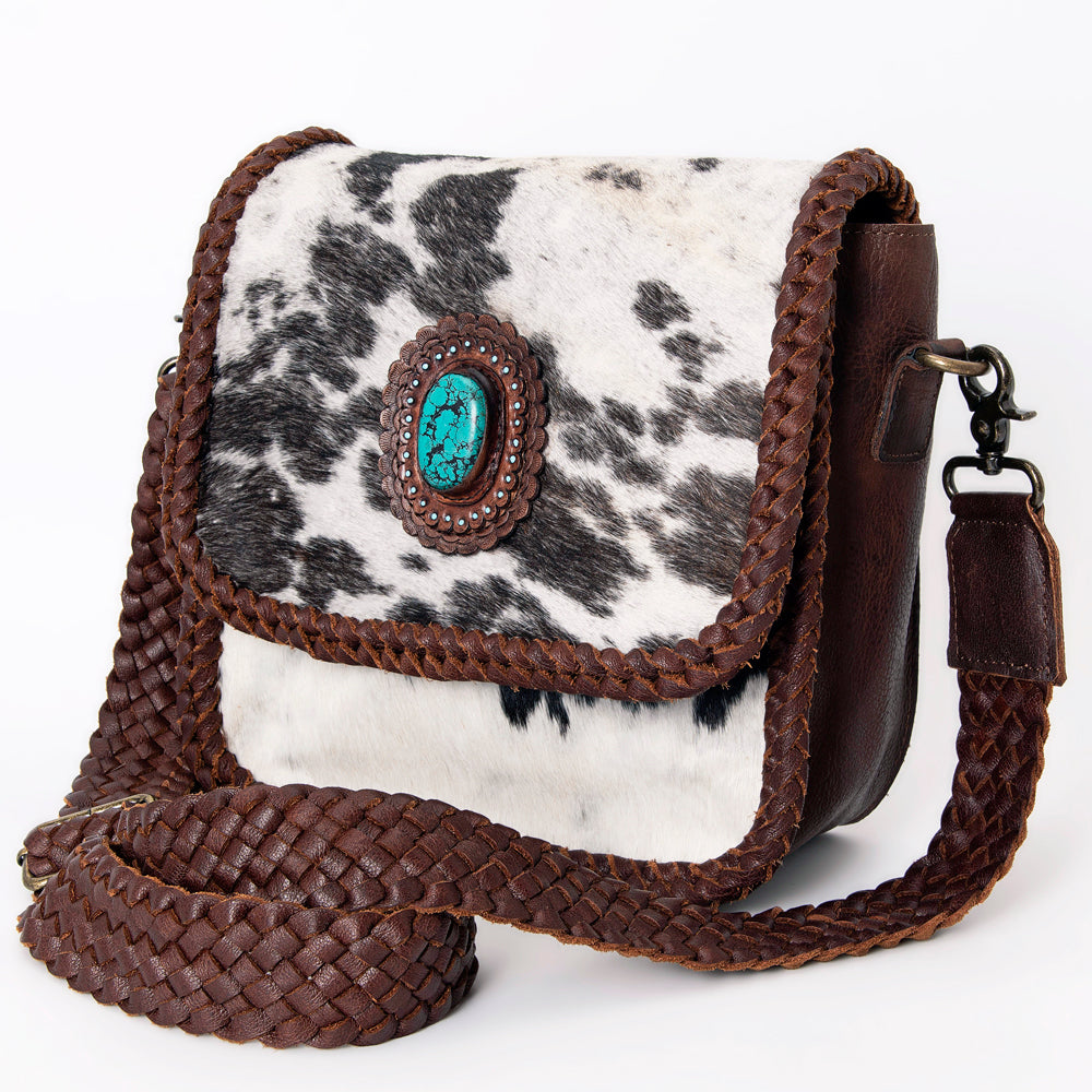 American Darling Cross body Bag Western Genuine Leather Handcrafted Purse with Braided Detail and YKK Zipper