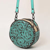 American Darling Canteen Bag Hand Tooled Hair on Genuine Leather Western Women | Handbag Purse