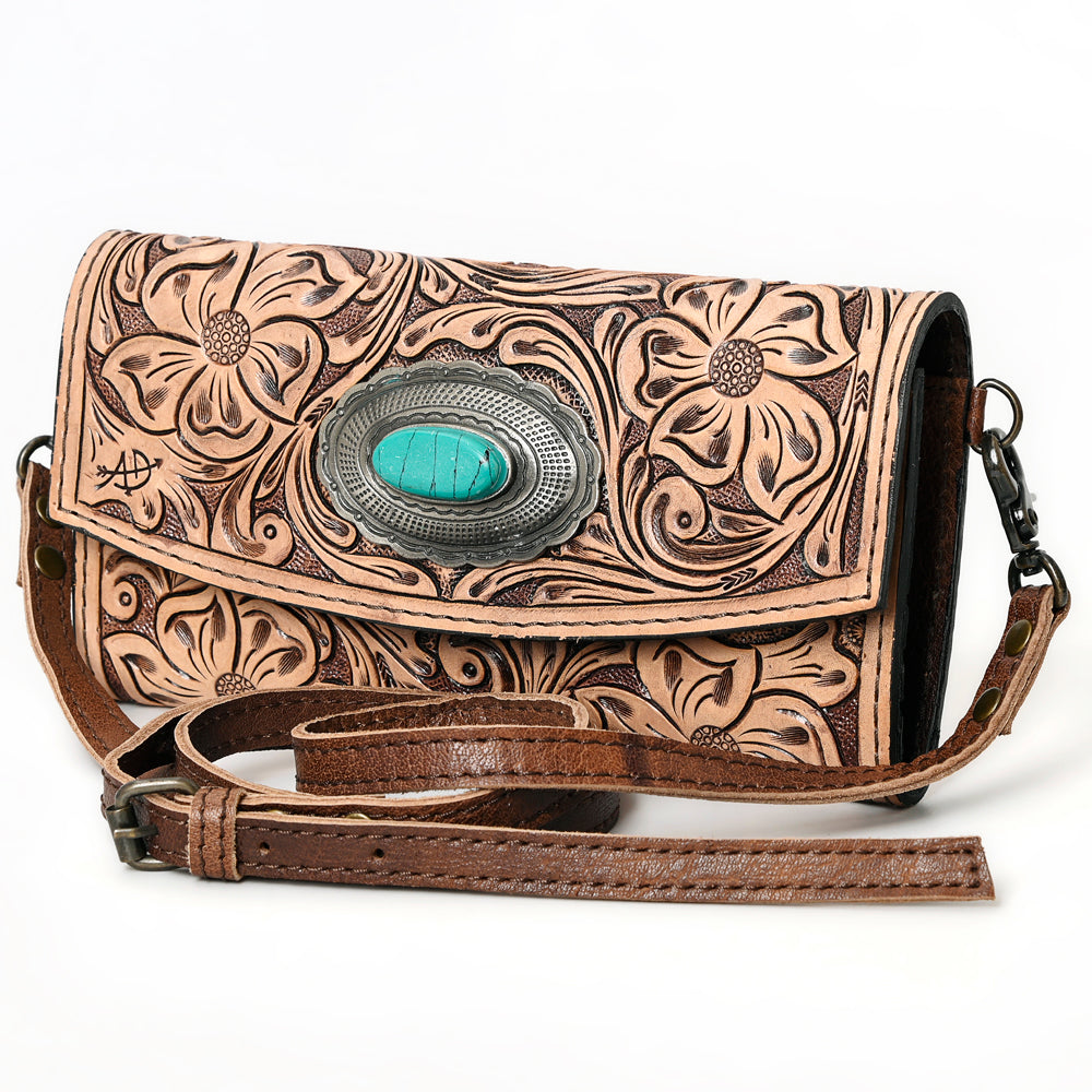 American Darling Wallet Hand Tooled Genuine Leather Western Women Bag | Handbag Purse Wristlet Travel Clutch