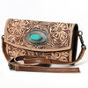 American Darling Wallet, Hand Tooled Genuine Vegetable-Tanned Leather, Western Handcrafted Tooled Crossbody Wallet for Women