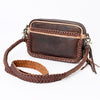 American Darling Small Cross body Bag Western Genuine Leather Handcrafted Purse with Braided Detail and YKK Zipper