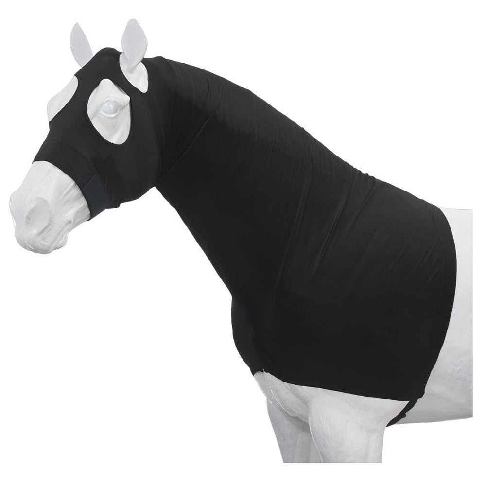 Small Tough-1 Western Horse Mane Stay Lycra Hood With Full Zipper Black