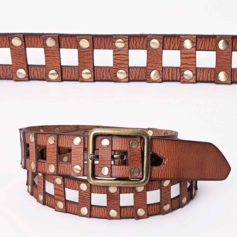 American Darling Beautifully Hand Tooled Tan Genuine Leather Belt Men and Women Western with Removable Buckle
